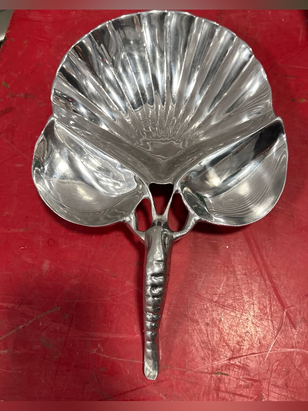 Pewter Shell-Shaped shrimp/crawfish/lobster Divided Serving Platter - Unbranded